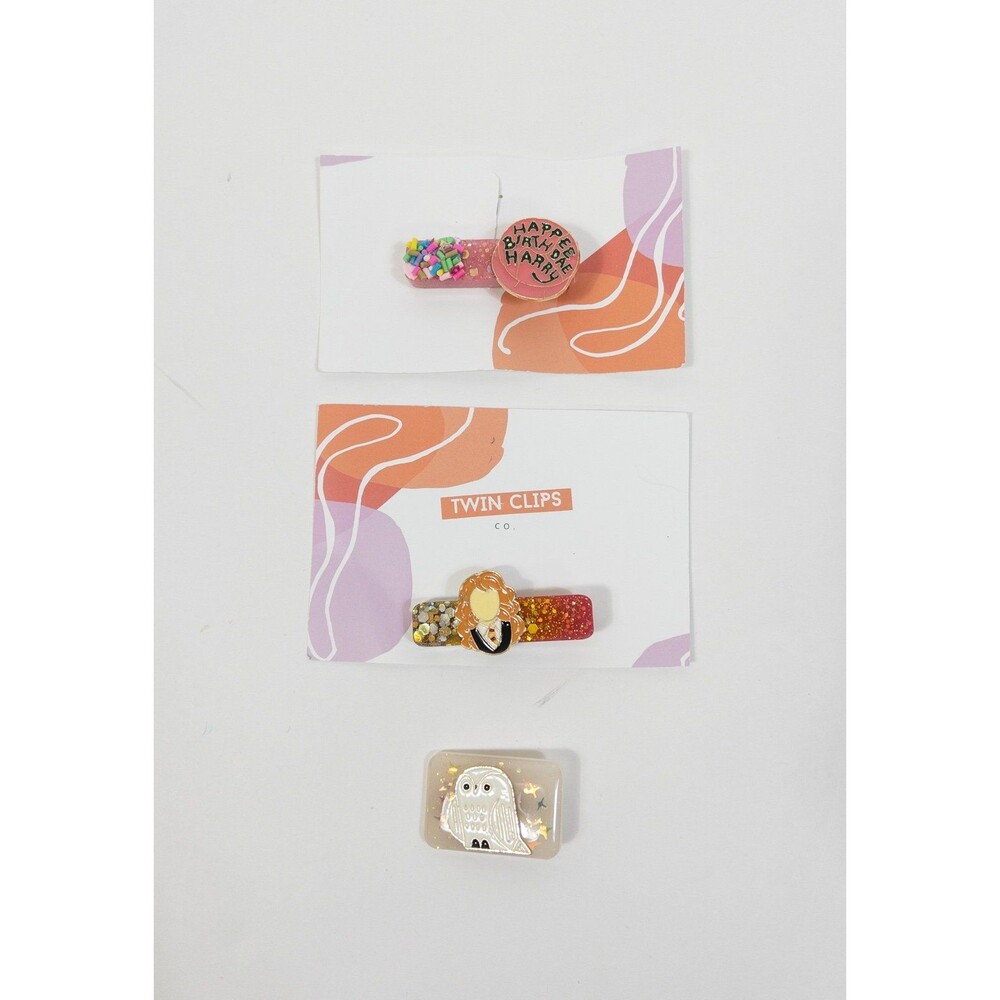 Bundle Of 3 Harry Potter Hair Clips! Hermione, Hedwig!